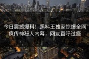今日震撼爆料！黑料王独家惊爆全网疯传神秘人内幕，网友直呼过瘾