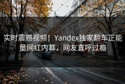 实时震撼视频！Yandex独家翻车正能量网红内幕，网友直呼过瘾