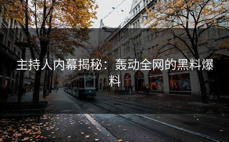 主持人内幕揭秘：轰动全网的黑料爆料