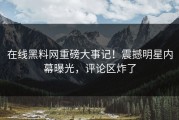 在线黑料网重磅大事记！震撼明星内幕曝光，评论区炸了