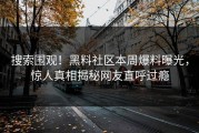 搜索围观！黑料社区本周爆料曝光，惊人真相揭秘网友直呼过瘾