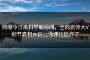 网曝今日黑料导航秘闻，全网疯传大V细节真相大白让你评论区炸了