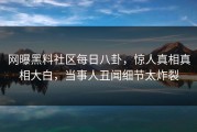 网曝黑料社区每日八卦，惊人真相真相大白，当事人丑闻细节太炸裂