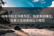 网曝黑料王今晚专区，独家真相曝光，当事人丑闻真相让人瞠目