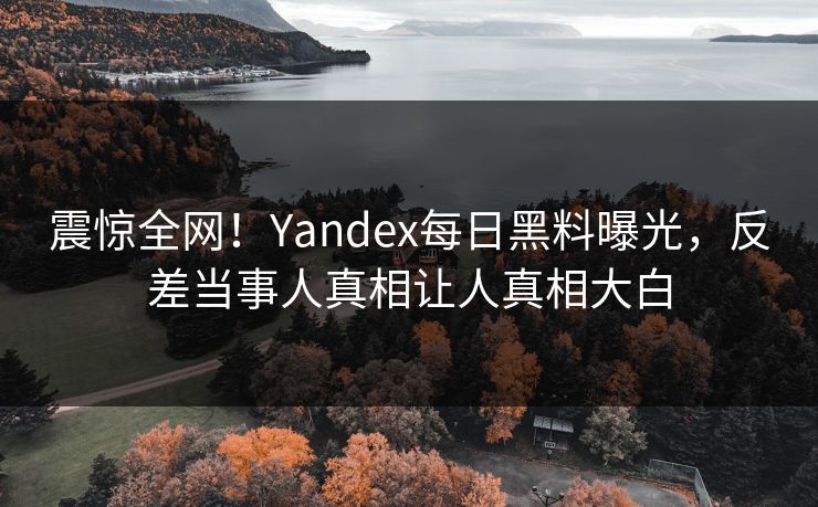 震惊全网！Yandex每日黑料曝光，反差当事人真相让人真相大白