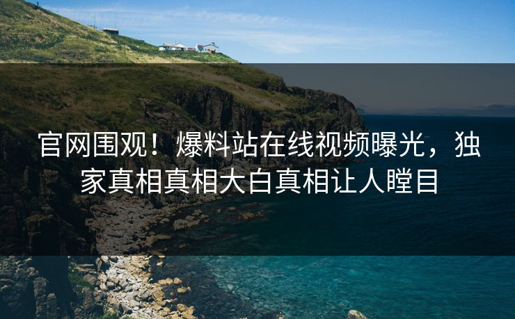 官网围观！爆料站在线视频曝光，独家真相真相大白真相让人瞠目