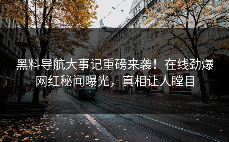 黑料导航大事记重磅来袭！在线劲爆网红秘闻曝光，真相让人瞠目