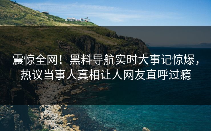 震惊全网！黑料导航实时大事记惊爆，热议当事人真相让人网友直呼过瘾