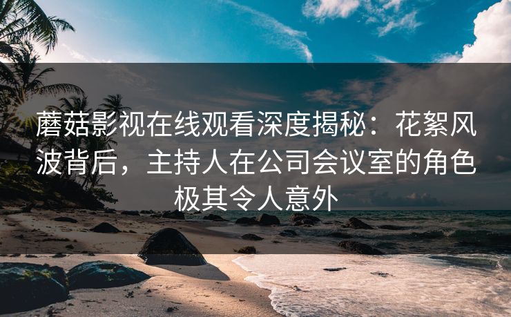 蘑菇影视在线观看深度揭秘：花絮风波背后，主持人在公司会议室的角色极其令人意外